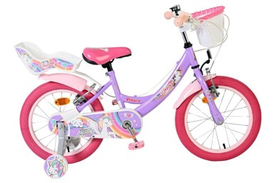 VOLARE Dječji bicikl Unicorn 16", ljubičasti, dvije ručne kočnice